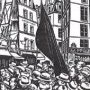 Manifestation (bois gravé de J. Lebedeff)